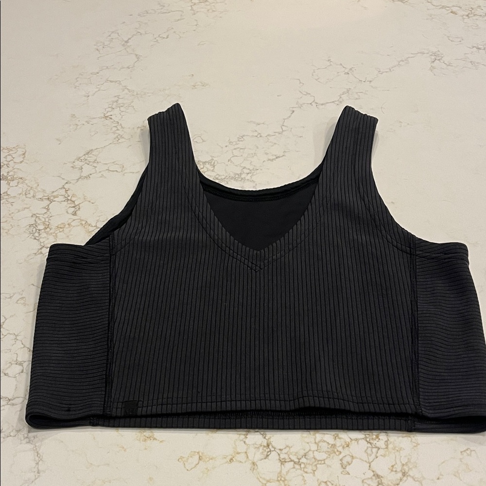 lululemon athletica Black Ribbed Crop Top